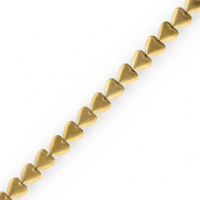 Perline di ematite cuore oro