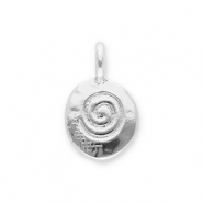 Ciondoli di metallo ovale con spirale argento