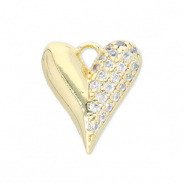 Metallo TQ in ottone ciondolo cuore oro-trasparente