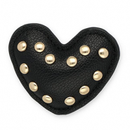 Ciondoli accattivanti con borchie cuore nero-oro