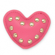 Ciondoli accattivanti con borchie cuore rosa scuro-oro