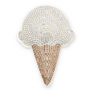 Ciondoli accattivanti con strass gelato cristallo-marrone-bianco