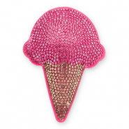 Ciondoli accattivanti con strass gelato rosa scuro-marrone