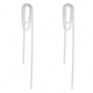 Orecchini in ottone Eco-brass&reg; con strass argento-cristallo