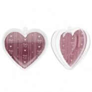 Ornamento trasparente cuore trasparente-vino rosso bacca-rosa chiaro