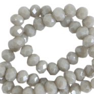 Perline sfaccettate 4x3 mm rondella grigio nuvoloso-effetto perlato