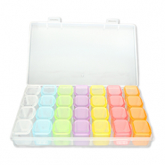 Espositore per bigiotteria contenitore con 7x4 scomparti trasparente-multicolore