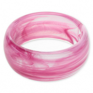 Bracciali bangle in resina viola melanzana-bianco