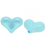 Perline in acrilico cuore blu-rivestimento AB