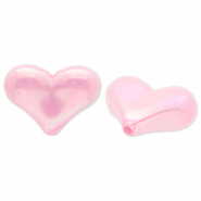Perline in acrilico cuore rosa chiaro-rivestimento AB