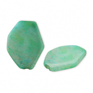 Perline in pietra naturale Agata esagono verde-bianco