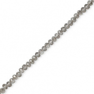 Perline sfaccettate 4x3mm rondella grigio-effetto perlato