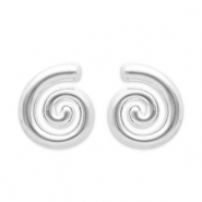 Orecchini in acciaio inossidabile spirale argento