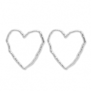 Orecchini in acciaio inossidabile cuore argento