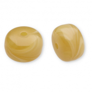 Perline in acrilico disco giallo ocra-bianco