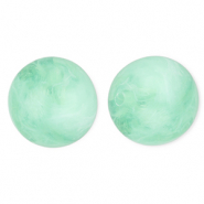 Perline in acrilico 20 mm tonda verde menta-marmo