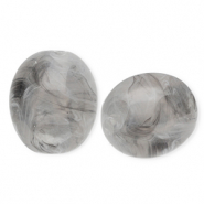 Perline in acrilico ovale grigio-marmo
