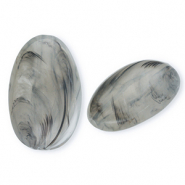 Perline in acrilico ovali allungate grigio-marmo
