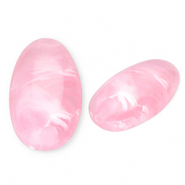 Perline in acrilico ovali allungate rosa-marmo