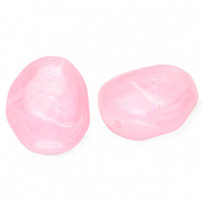 Perline in acrilico a forma di uovo rosa-marmo