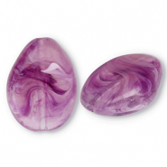 Perline in acrilico goccia viola-marrone-marmo