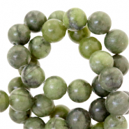 Perline in pietra naturale Serpentino 4mm verde olivastro