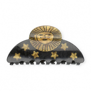 Accessori fermaglio per capelli sole con stella nero perlato-oro perlato