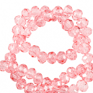 Perline sfaccettate 4x3mm rondella rosa peonia