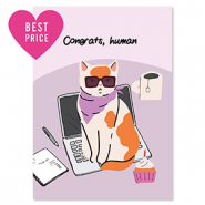 BY31&reg; Espositori bigiotteria in cartoncino "Congrats, human" viola-arancione-nero