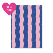 BY31&reg; Espositori bigiotteria in cartoncino onde blu-rosa chiaro