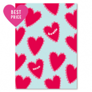 Espositori bigiotteria in cartoncino "bestie xoxo" blu chiaro-rosso