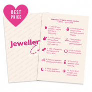 BY31&reg; Espositori bigiotteria in cartoncino "Jewellery care" Inglese biancastro-rosa