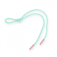 Portachiavi paracord verde menta-bianco-rosa chiaro