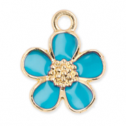 Ciondoli di metallo fiore oro-blu