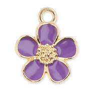 Ciondoli di metallo fiore oro-viola