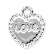 Ciondoli di metallo cuore "Love" argento