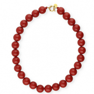 BY31&reg; Collane di perline acrilico 16mm lucido salsa red 18-1657 TCX-oro