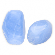 Perline in acrilico rettangolo blu chiaro-marmo