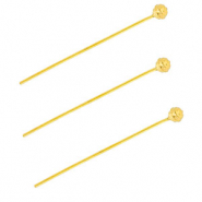 BY31&reg; Componenti in acciaio inossidabile chiodini a testa pallina 35mm oro