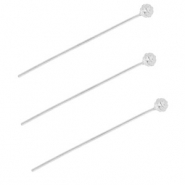 BY31&reg; Componenti in acciaio inossidabile chiodini a testa pallina 35mm argento