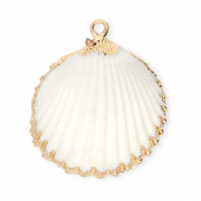 Pendenti di conchiglia prodotti speciali conchiglia cuore di mare bianco-oro