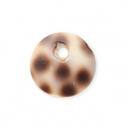 Pendenti di conchiglia prodotti speciali tonda marrone-beige