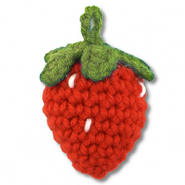 Fragola all'uncinetto rosso-verde