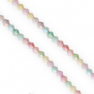 Perline sfaccettate bicone 4mm pastello multicolore-rivestimento AB