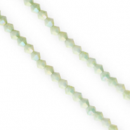 Perline sfaccettate bicone 4mm verde multicolore-rivestimento AB