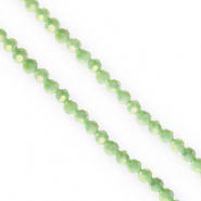 Perline sfaccettate tonde 4mm verde chiaro-rivestimento AB