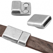 Chiusura magnetica di metallo DQ (per pelle piatta DQ 10mm) argento antico (privo di nichel)