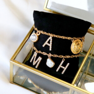 Set di ispirazione Nuovi ciondoli iniziali di metallo con strass alla moda e cartoline bijoux!