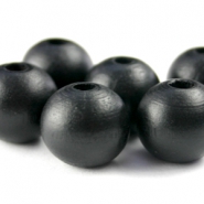 Perline di legno tonde 8mm nero