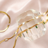 Set di ispirazione Ecco come indossare insieme queste collane e bracciali in acciaio inossidabile con Crystal Glass